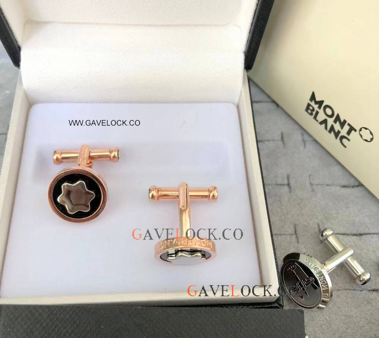 Copy Mont Blanc Classique Cufflinks Rose Gold Model